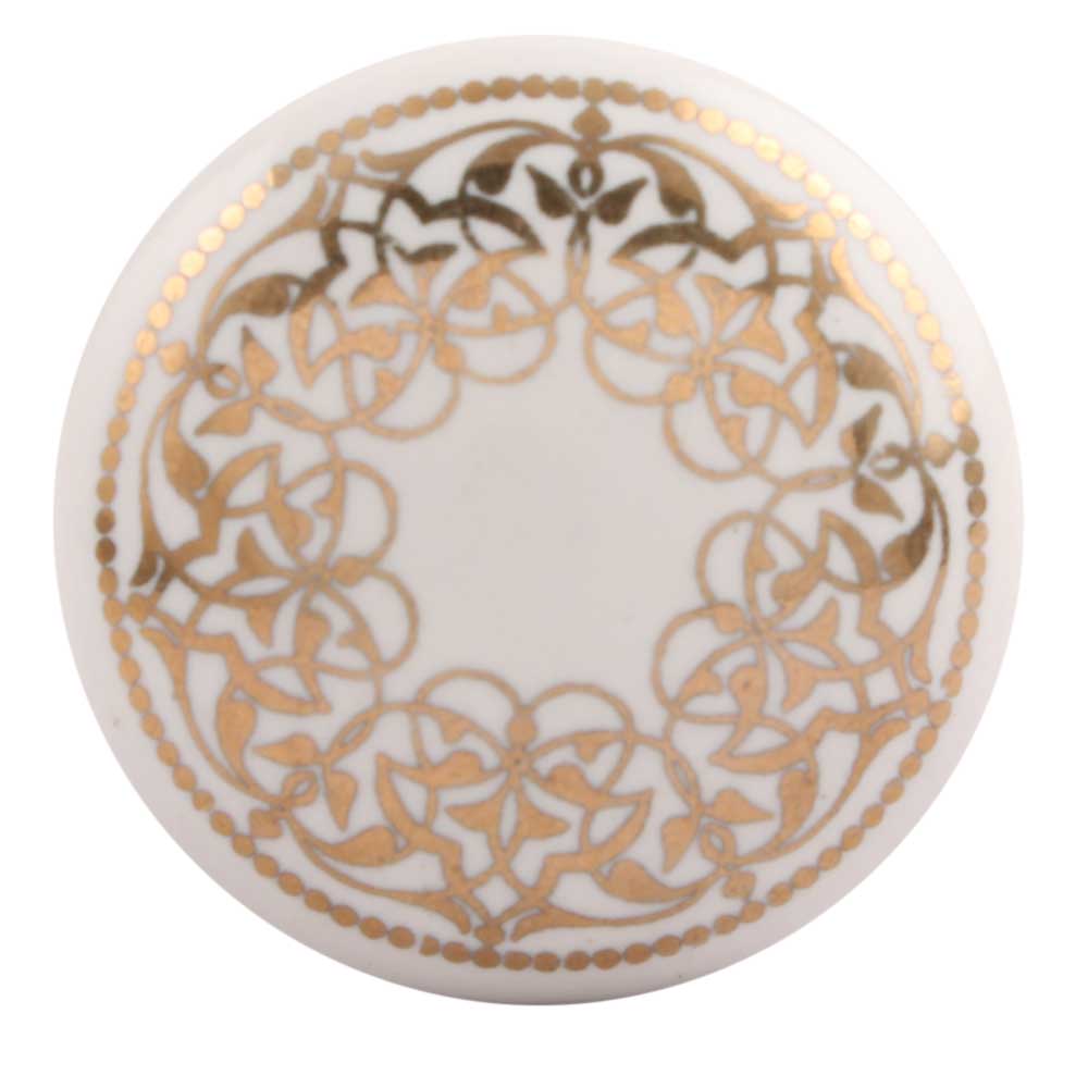 Golden Rangoli Pattern Flat Ceramic Wine Stopper